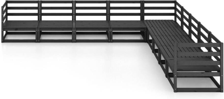 VIDAXL 9-delige Loungeset massief grenenhout zwart - Foto 2
