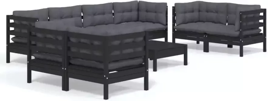 VIDAXL 9-delige Loungeset met kussens massief grenenhout - Foto 2