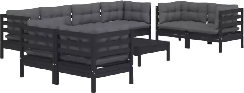 VIDAXL 9-delige Loungeset met kussens massief grenenhout - Foto 3