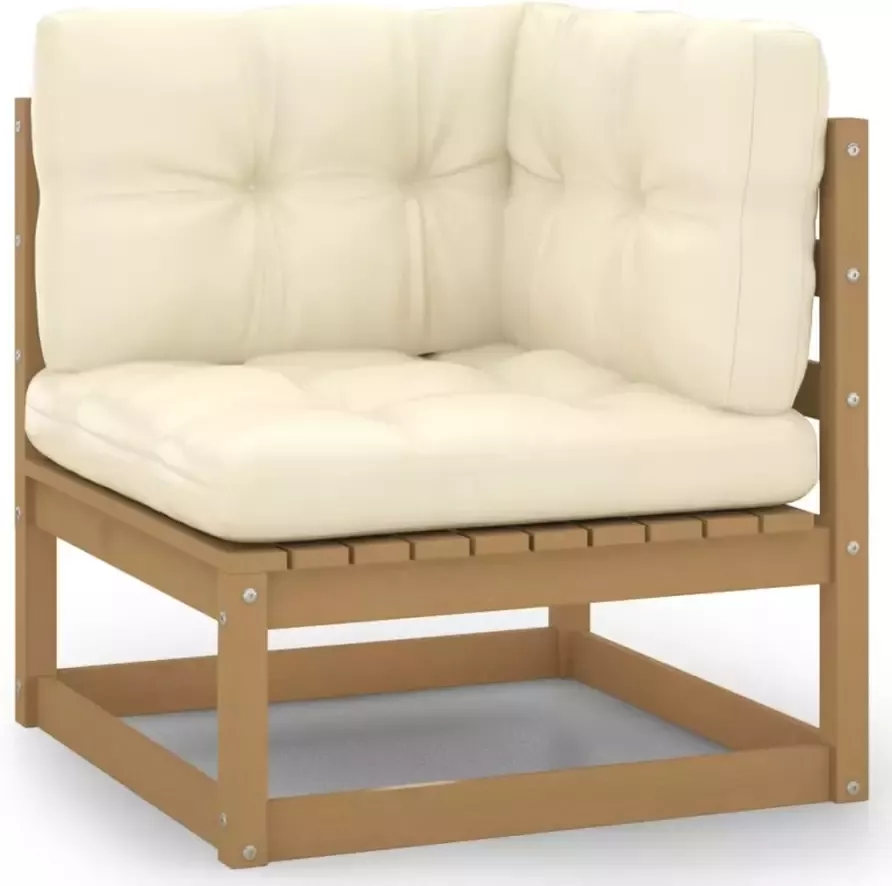 VidaXL 9-delige Loungeset met kussens massief grenenhout honingbruin - Foto 1