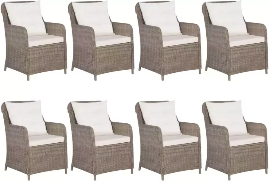 VidaXL 9-delige Tuinset poly rattan bruin - Foto 3