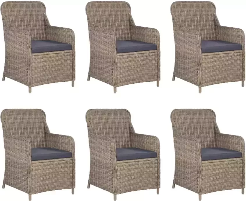 VidaXL 9-delige Tuinset poly rattan bruin