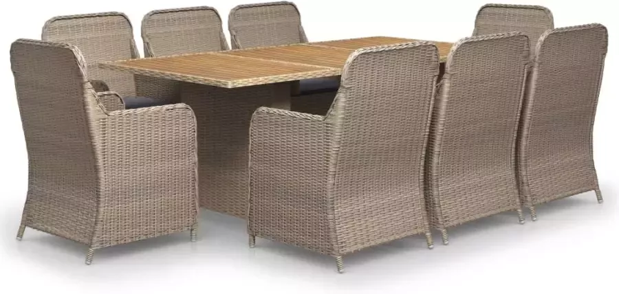 VidaXL 9-delige Tuinset poly rattan bruin - Foto 3