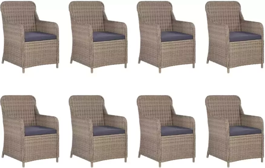 VidaXL 9-delige Tuinset poly rattan bruin - Foto 2