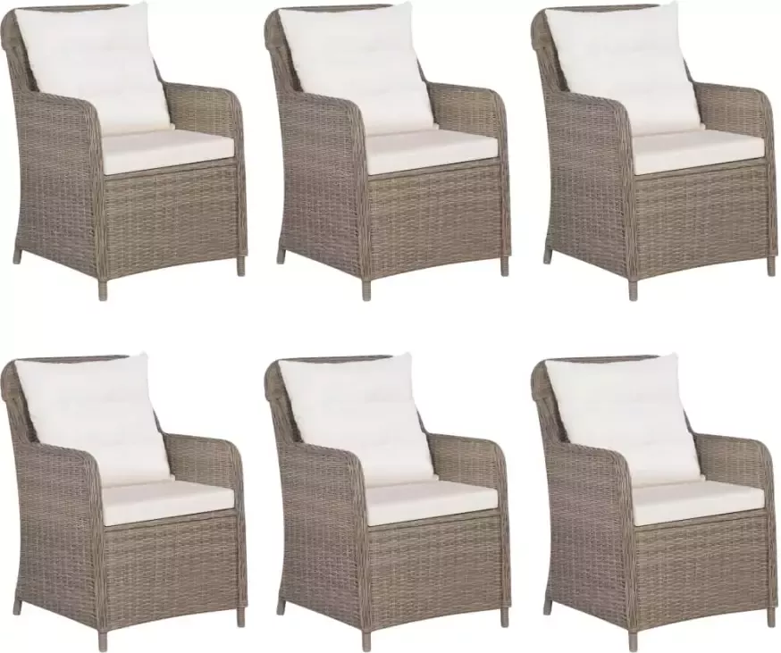 VidaXL 9-delige Tuinset poly rattan bruin