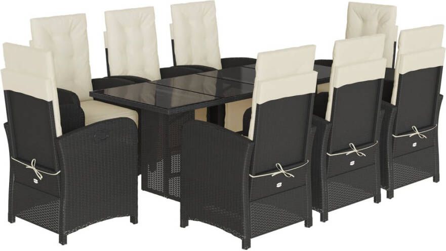 VIDAXL 9-delige Tuinset poly rattan zwart - Foto 2