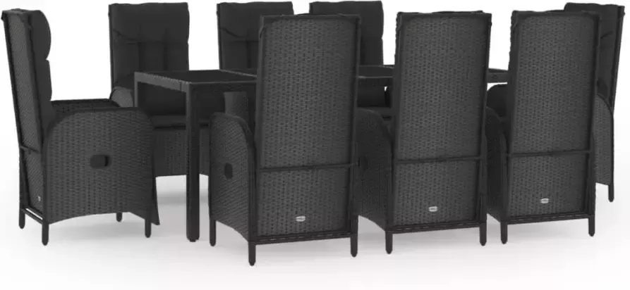 VidaXL 9-delige Tuinset poly rattan zwart - Foto 2