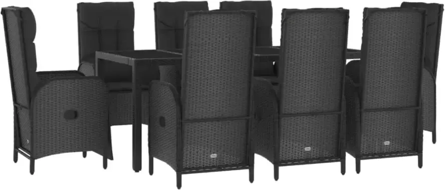 VidaXL 9-delige Tuinset poly rattan zwart - Foto 3