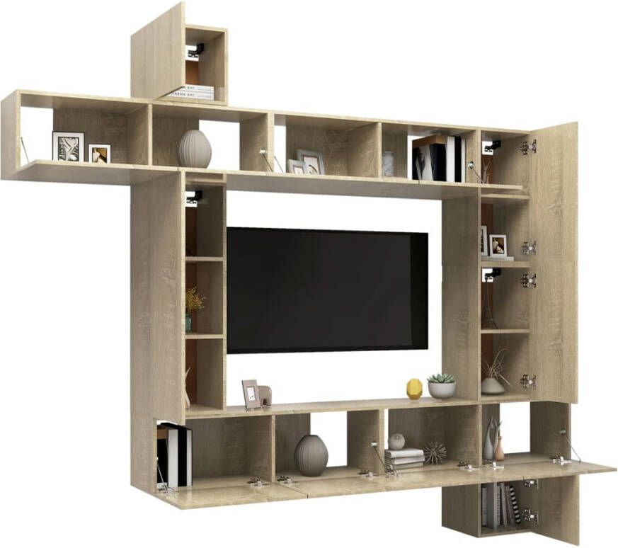 VIDAXL 9-delige Tv-meubelset bewerkt hout sonoma eikenkleurig - Foto 4