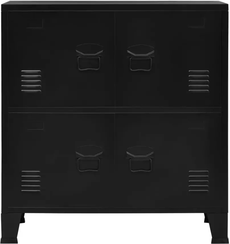 VidaXL Archiefkast met 4 deuren industrieel 75x40x80 cm staal zwart - Foto 2