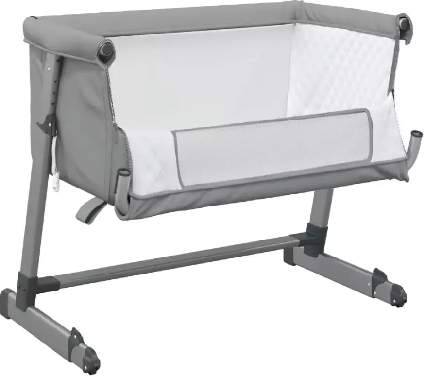 VidaXL -Babybed-met-matras-linnen-lichtgrijs - Foto 3