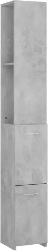 VidaXL Prolenta Premium Badkamerkast 25x25x170 cm spaanplaat betongrijs - Foto 2