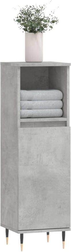 VIDAXL Badkamerkast 30x30x100 cm bewerkt hout betongrijs - Foto 3