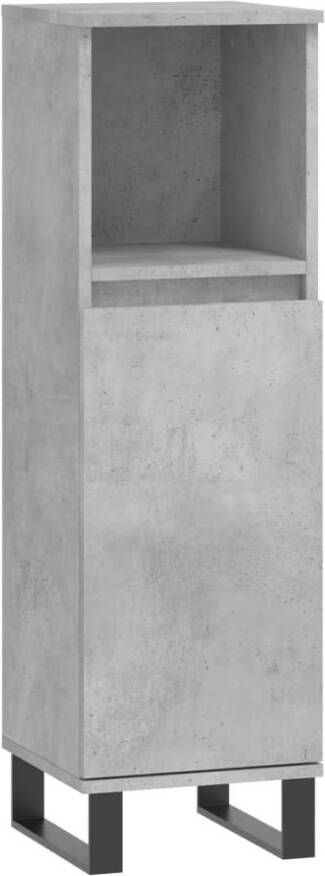 VIDAXL Badkamerkast 30x30x100 cm bewerkt hout betongrijs - Foto 1