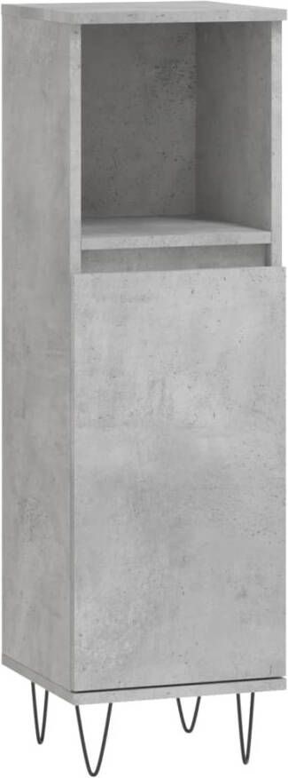 VIDAXL Badkamerkast 30x30x100 cm bewerkt hout betongrijs