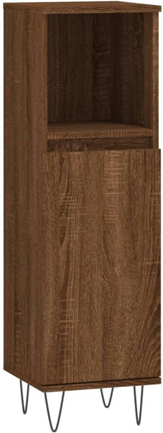 VIDAXL Badkamerkast 30x30x100 cm bewerkt hout bruin eikenkleur