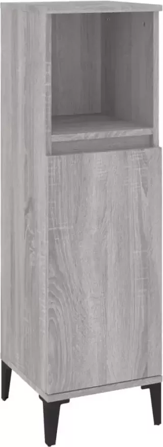 VIDAXL Badkamerkast 30x30x100 cm bewerkt hout grijs sonoma eikenkleur - Foto 3