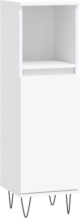 VIDAXL Badkamerkast 30x30x100 cm bewerkt hout wit
