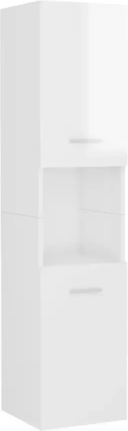 VIDAXL Badkamerkast 30x30x130 cm bewerkt hout hoogglans wit - Foto 3
