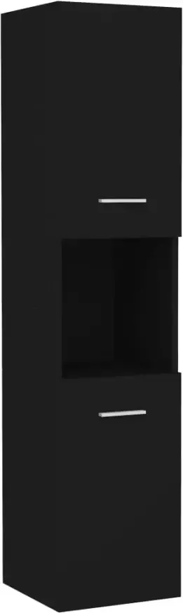 VidaXL Prolenta Premium Badkamerkast 30x30x130 cm bewerkt hout zwart - Foto 3