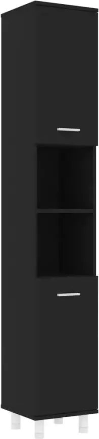 VIDAXL Badkamerkast 30x30x179 cm spaanplaat zwart - Foto 3