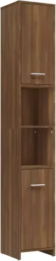 VIDAXL Badkamerkast 30x30x183 5 cm bewerkt hout bruin eikenkleur - Foto 1