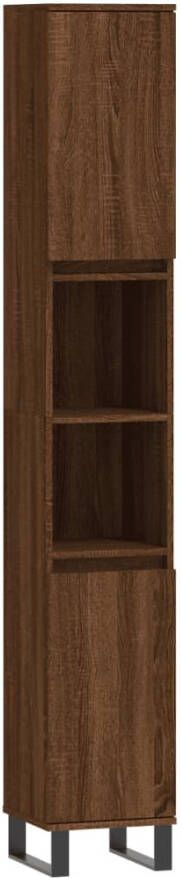 VIDAXL Badkamerkast 30x30x190 cm bewerkt hout bruin eikenkleur - Foto 2