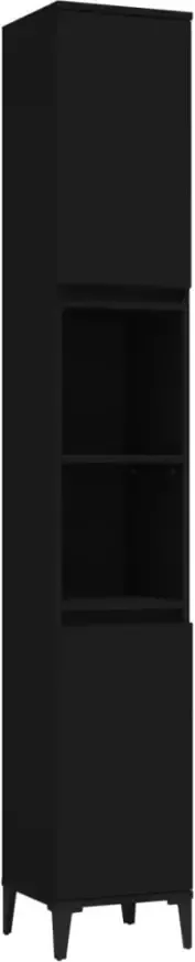 VIDAXL Badkamerkast 30x30x190 cm bewerkt hout zwart - Foto 3