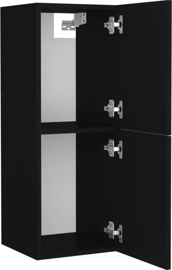 VIDAXL Badkamerkast 30x30x80 cm spaanplaat zwart