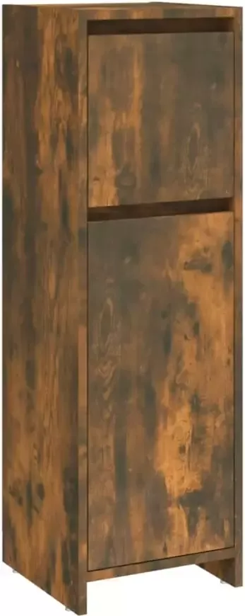 VIDAXL Badkamerkast 30x30x95 cm bewerkt hout gerookt eikenkleurig