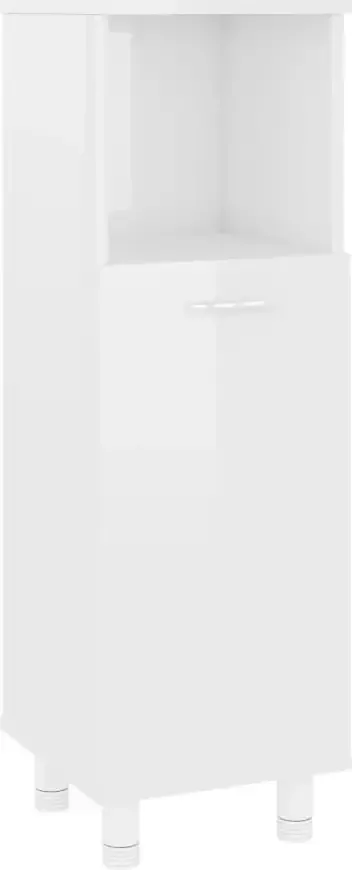 VIDAXL Badkamerkast 30x30x95 cm spaanplaat hoogglans wit - Foto 2