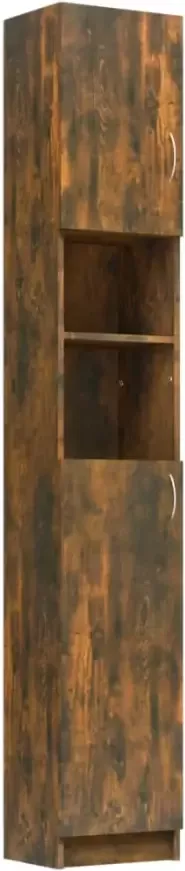 VIDAXL Badkamerkast 32x25 5x190 cm bewerkt hout gerookt eikenkleurig - Foto 1
