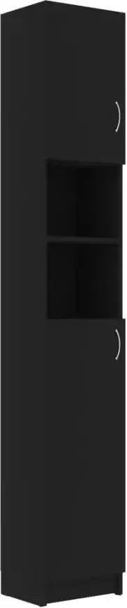 VidaXL Prolenta Premium Badkamerkast 32x25 5x190 cm spaanplaat zwart - Foto 3