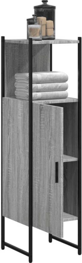 VIDAXL Badkamerkast 33x33x120 5 cm bewerkt hout grijs sonoma eiken - Foto 2