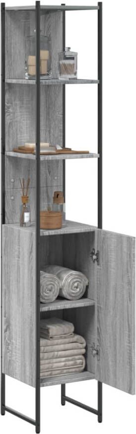 VIDAXL Badkamerkast 33x33x185 5 cm bewerkt hout grijs sonoma eiken - Foto 2