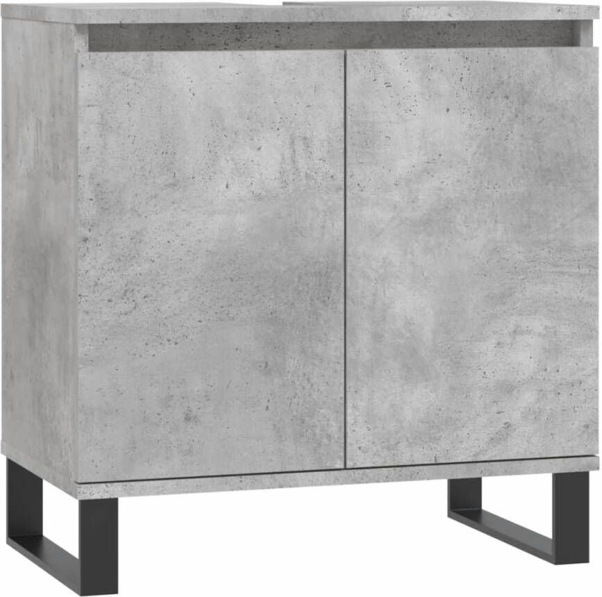 VIDAXL Badkamerkast 58x33x60 cm bewerkt hout betongrijs - Foto 1