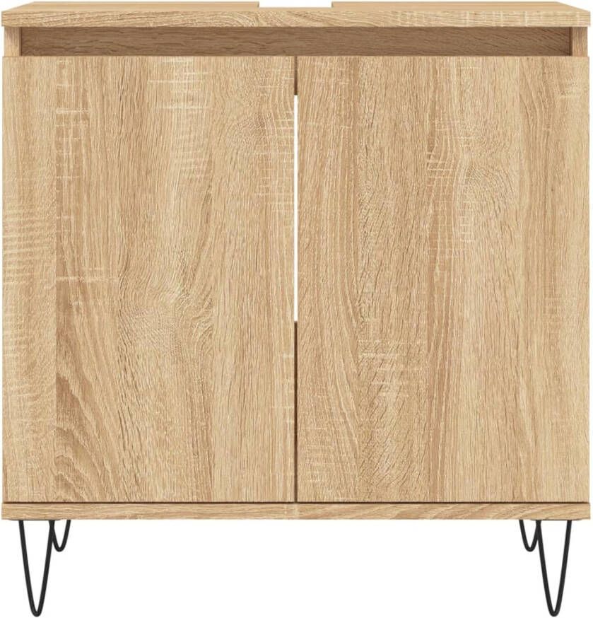 VIDAXL Badkamerkast 58x33x60 cm bewerkt hout sonoma eikenkleurig - Foto 2