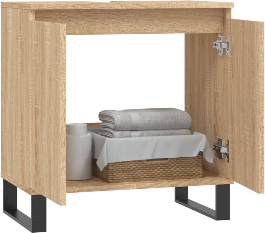 VIDAXL Badkamerkast 58x33x60 cm bewerkt hout sonoma eikenkleurig - Foto 3