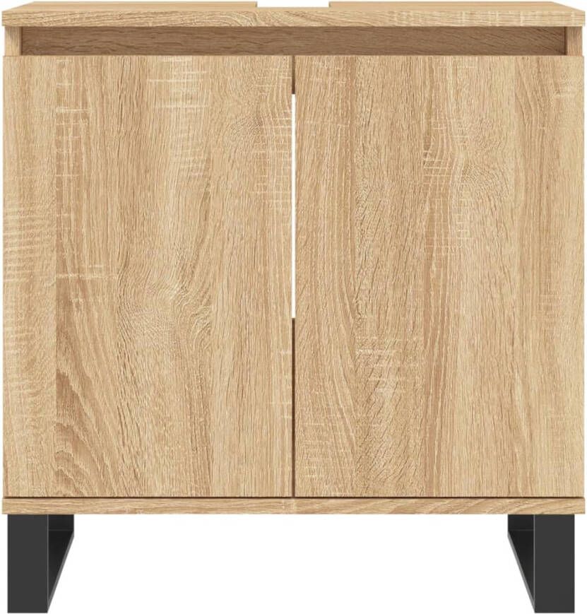 VIDAXL Badkamerkast 58x33x60 cm bewerkt hout sonoma eikenkleurig - Foto 2