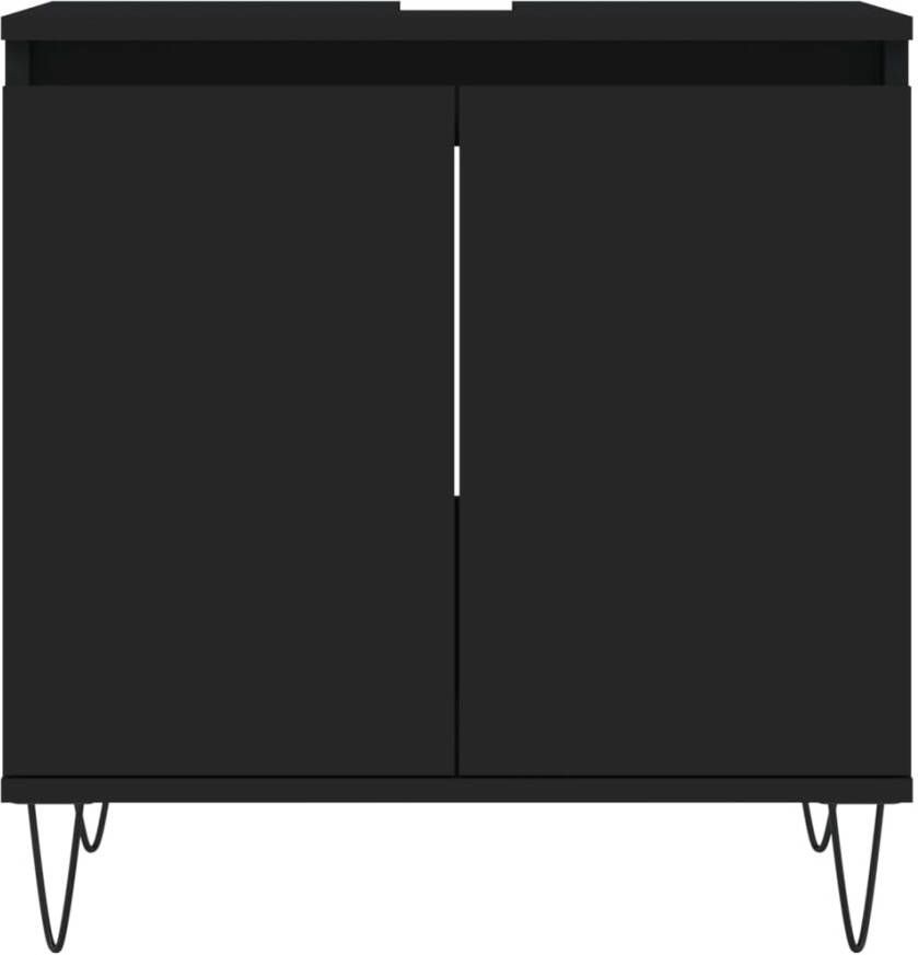 VIDAXL Badkamerkast 58x33x60 cm bewerkt hout zwart - Foto 2