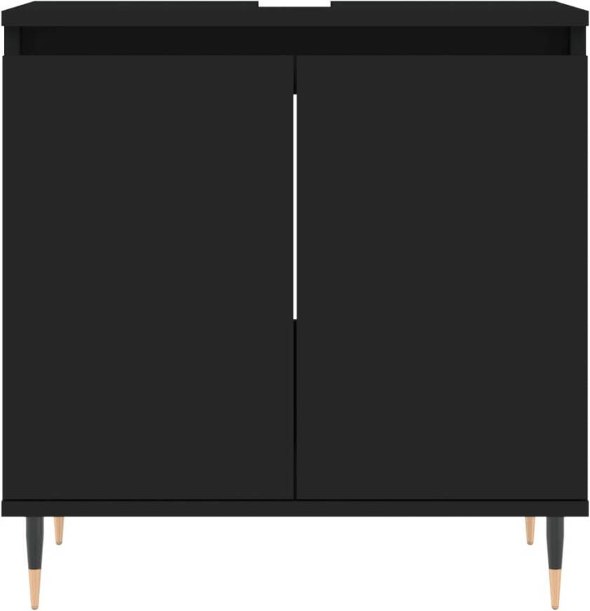 VIDAXL Badkamerkast 58x33x60 cm bewerkt hout zwart - Foto 2