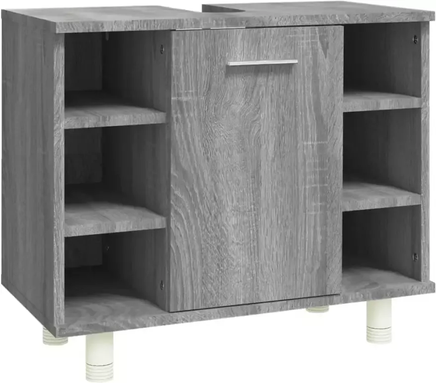 VIDAXL Badkamerkast 60x32x53 5 cm bewerkt hout grijs sonoma eikenkleur - Foto 2