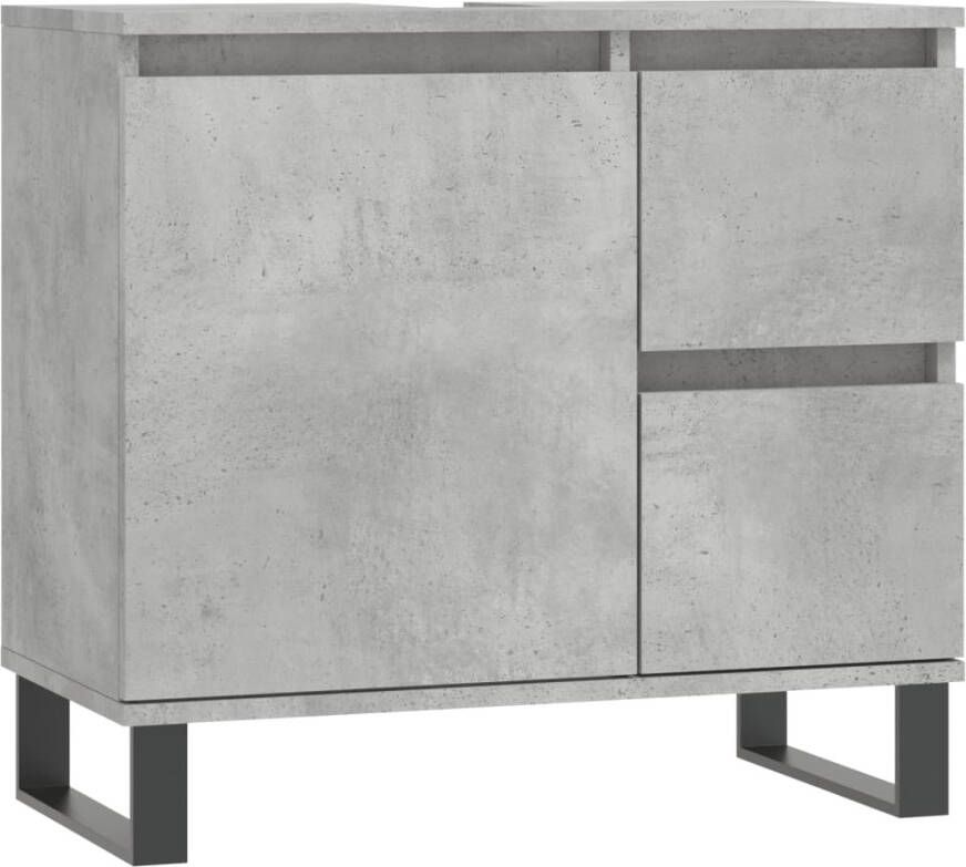 VIDAXL Badkamerkast 65x33x60 cm bewerkt hout betongrijs - Foto 2