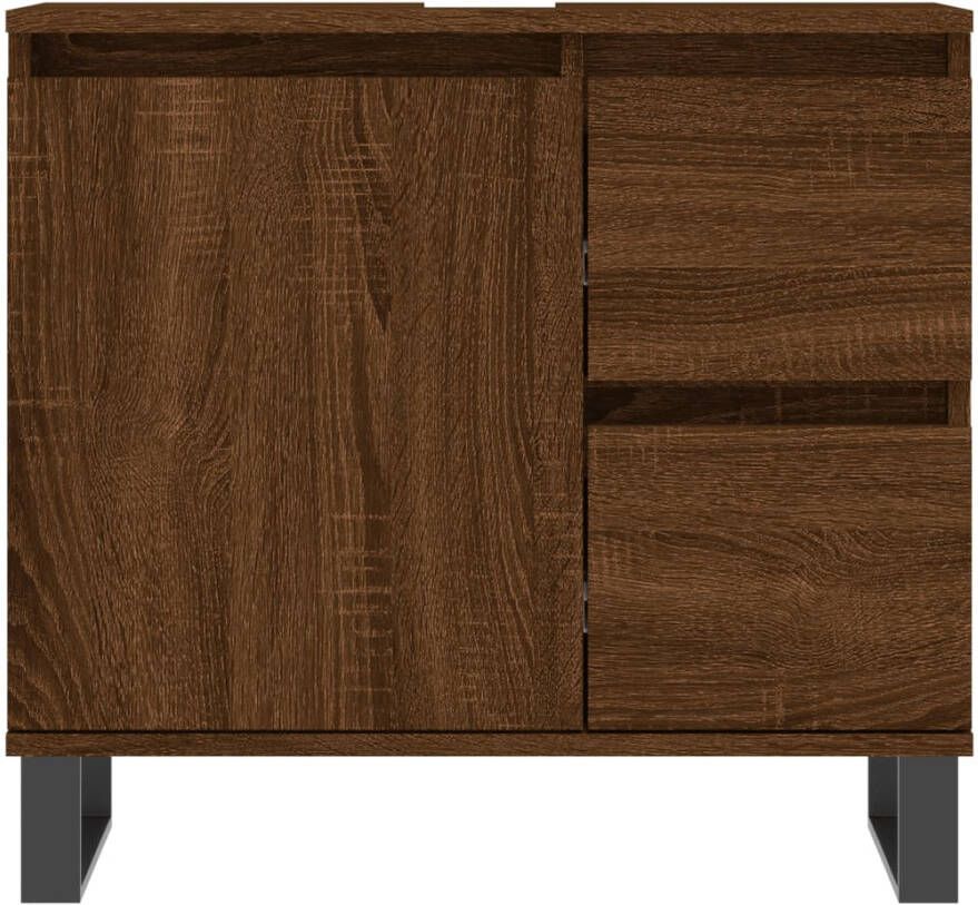 VIDAXL Badkamerkast 65x33x60 cm bewerkt hout bruin eikenkleur