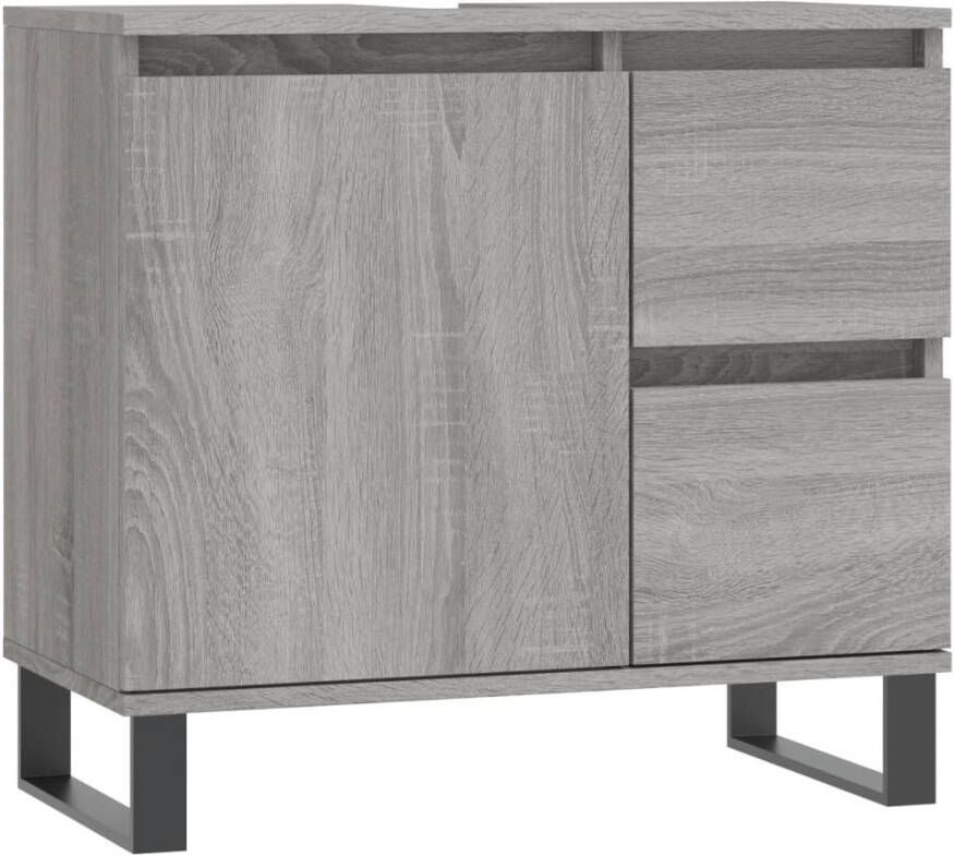 VIDAXL Badkamerkast 65x33x60 cm bewerkt hout grijs sonoma eikenkleurig - Foto 2