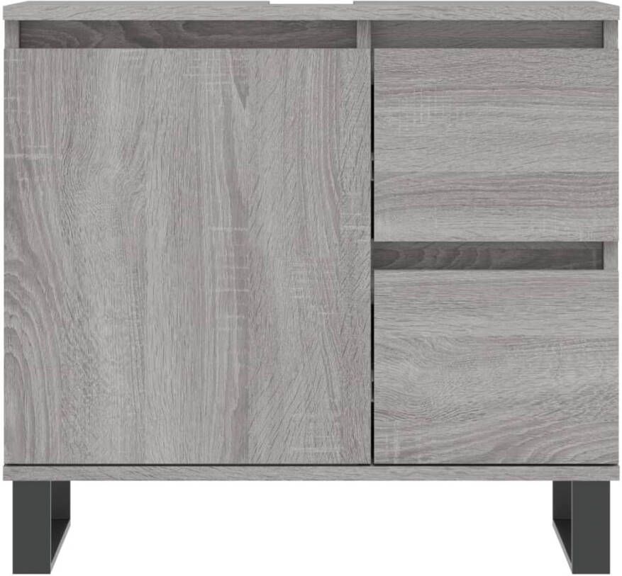 VIDAXL Badkamerkast 65x33x60 cm bewerkt hout grijs sonoma eikenkleurig