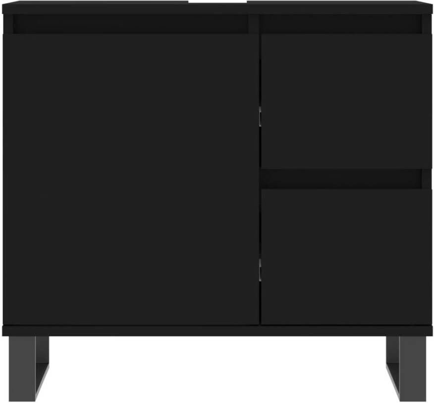 VIDAXL Badkamerkast 65x33x60 cm bewerkt hout zwart - Foto 1