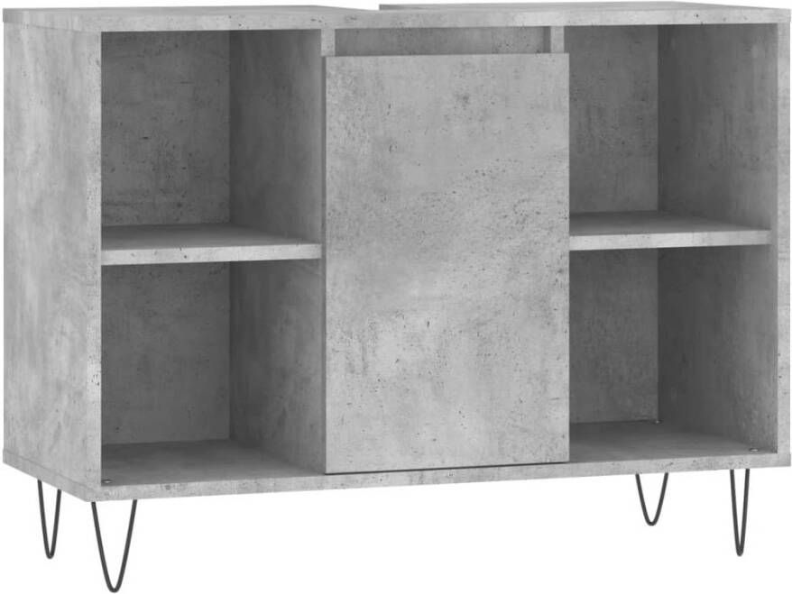 VIDAXL Badkamerkast 80x33x60 cm bewerkt hout betongrijs - Foto 2