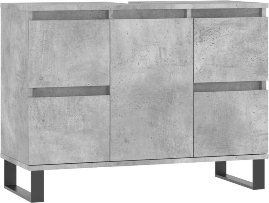VIDAXL Badkamerkast 80x33x60 cm bewerkt hout betongrijs