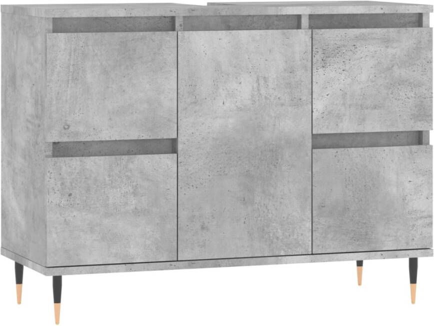 VIDAXL Badkamerkast 80x33x60 cm bewerkt hout betongrijs - Foto 1